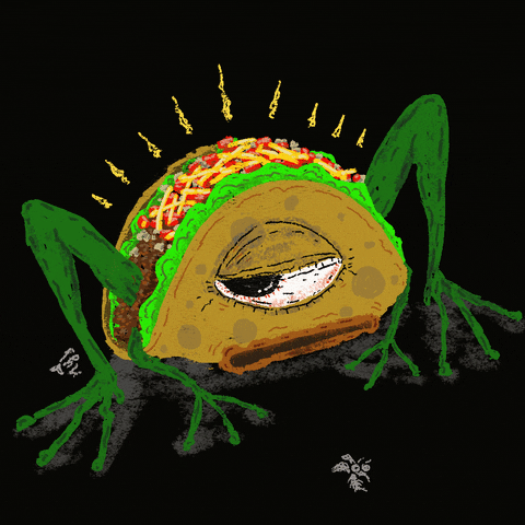 niftyjutsu giphyupload fly frog taco GIF