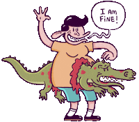 amebis blood fine alligator crocodile Sticker