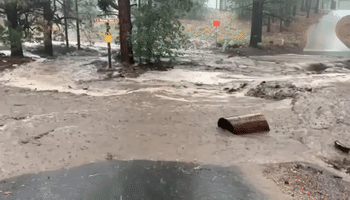 Fast-Moving Floodwater Seen Near Flagstaff