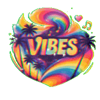Palm Trees Disco Sticker