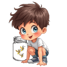 Boys Girls Fireflies Sticker