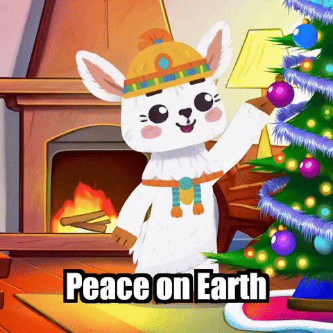 Peace On Earth Christmas GIF by Llamaozi