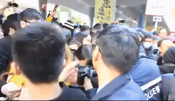 Scuffles Between Pro-Democracy Protesters and Police Supporters in Tai Po