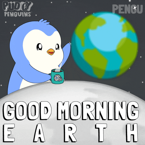 Good Morning Coffee GIF by Pudgy Penguins