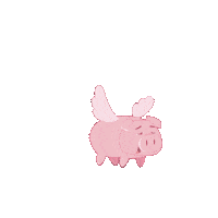 Sick Flying Pig Sticker by PositivelyPigasus