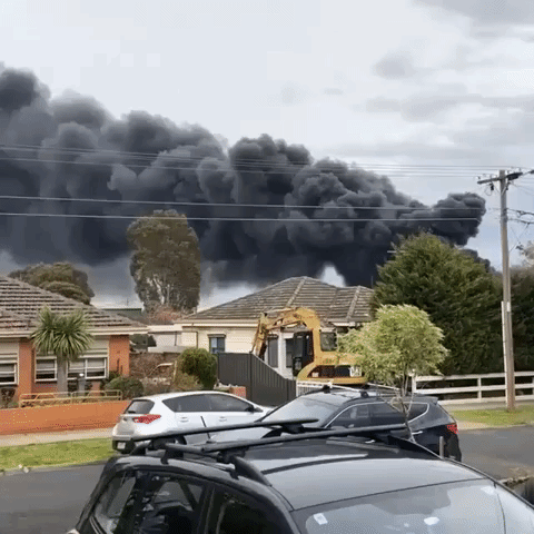 Black Smoke Billows From West Footscray Factory Fire