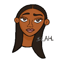 Bored Black Woman Sticker by JellaCreative