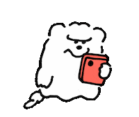 mmhn_samoyed_gif dog ghost iphone 犬 Sticker