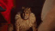 Movie gif. Jason DeRulo as the Rum Tum Tugger in Cats grimaces and his ears flex back.