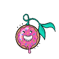 michelesberna happy food pink green Sticker