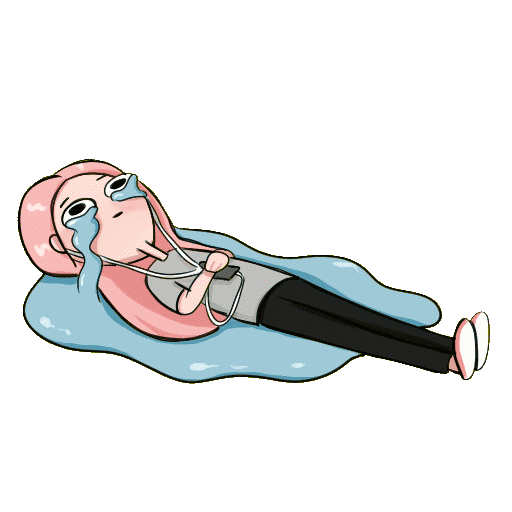 EtoLuz music girl sad pink Sticker
