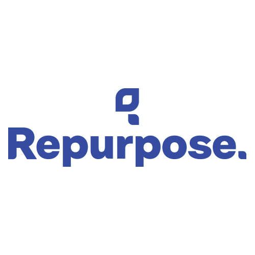 Repurpose giphyupload logo blue sustainability Sticker
