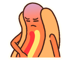 Disgusted Hotdog Sticker by Polygonal Mind