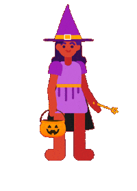 Trick Or Treat Girl Sticker by Valearnis