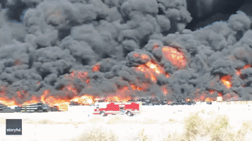 Hazardous Smoke Billows From Large Industrial Fire in Albuquerque