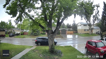 Surveillance Video Captures Moment Lightning Strikes Home in Denver