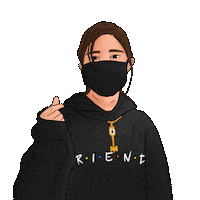 dhnv heart friends mask korean Sticker