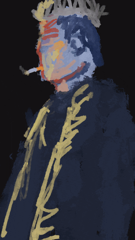 2TAILDOG smoking oil painting 2taildog GIF