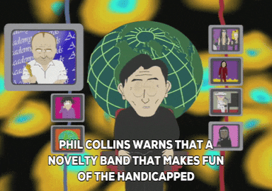 warning phil collins GIF by South Park 