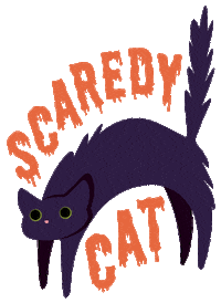 Scaredy Cat Halloween Sticker by homesalivepets