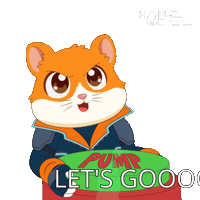 Get Hyped Lets Go Sticker by Hamieverse