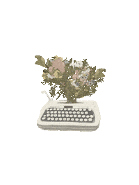 ffionsnaith vintage floral typewriter whimsical Sticker