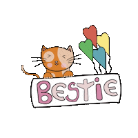 heyhoneycreative cute cat bestie Sticker