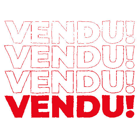 Rouge Vendu Sticker by Immobilière Vanesse