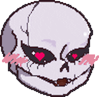 LaenMo heart pixel skull heart eyes Sticker