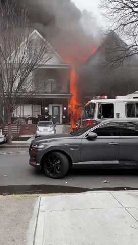 Fire Engulfs Home in Brooklyn's Kensington Neighborhood