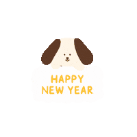 Happy New Year Puppy Sticker