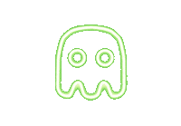 yuruneon game green neon pacman Sticker