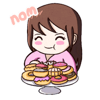 Smazycomics eating sugar momo donuts Sticker