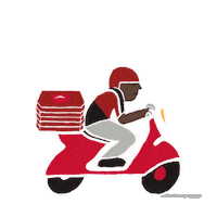 PizzaHutDeliver food pizza man bike Sticker