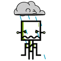 Sad Robot Sticker by iperdesign
