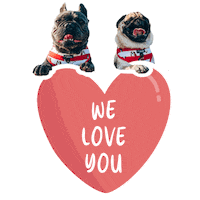 mortythepug love you pug frenchie french bulldog Sticker