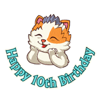 10 Years Cat Sticker by MYTONA