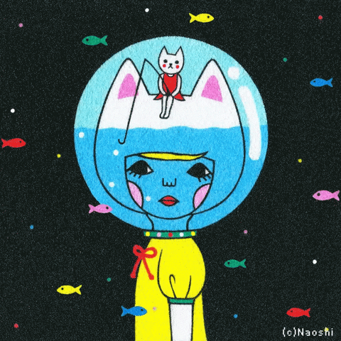 Naoshi giphyupload cat pop surreal GIF