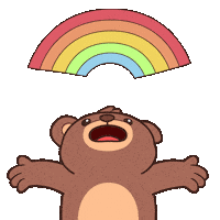 Teddy Bear Rainbow Sticker by BEARISH