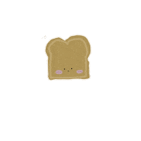 minibluelu food breakfast bread toast Sticker