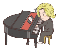 Piano Sticker by rico