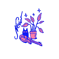 Cat Flower Sticker