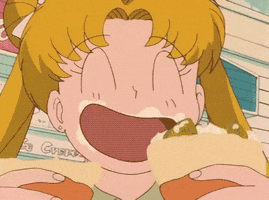 sailor moon eating GIF