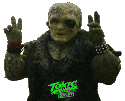Toxic Avenger Air Quotes Sticker by Signature Entertainment