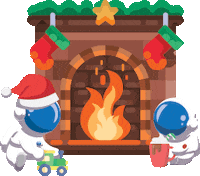 Christmas Fire Sticker by Coinis Ltd