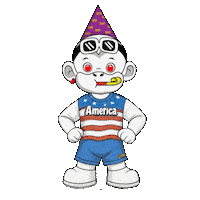 Party Monkey Lets Go Usa Sticker by Zhot