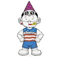 Party Monkey Lets Go Usa Sticker by Zhot