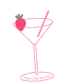 pinkcowsocial social media drinks cocktail cosmo Sticker