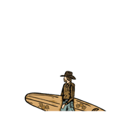 Surf Cowboy Sticker by Lil Bee's Bohemian