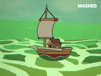 On A Boat Animation GIF by Mashed